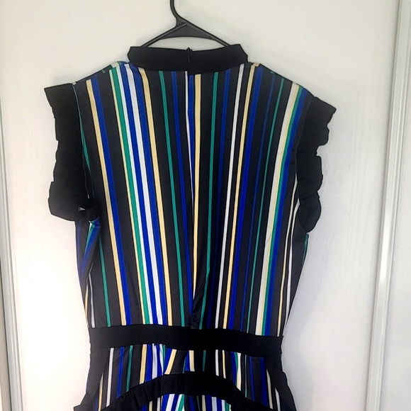 Women's Sleeveless Stripe RuffleBodycon Long Pants High Waist Jumper size 3X - Picture 7 of 13